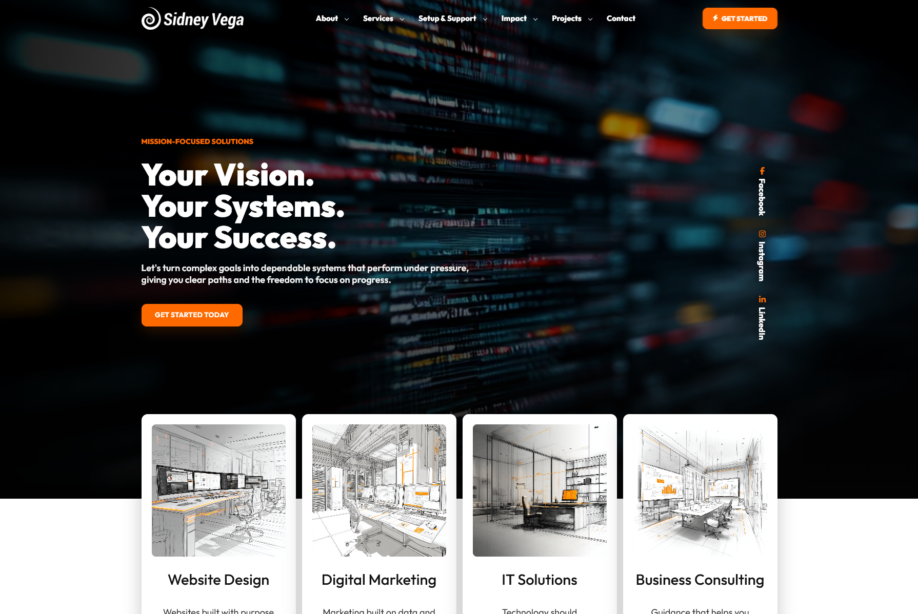 Sidney Vega website homepage design