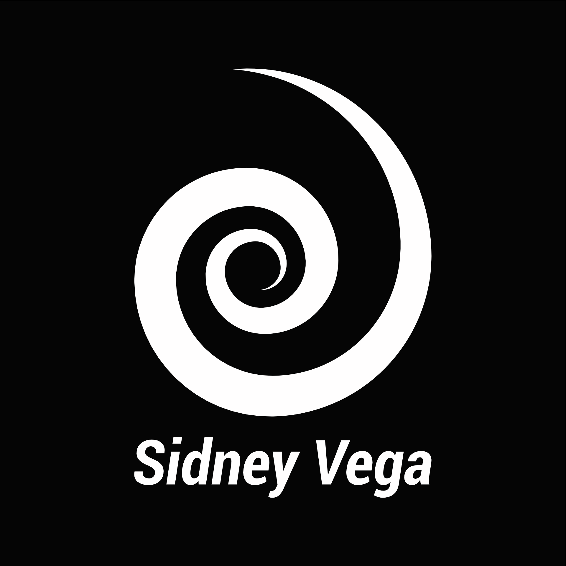 Sidney Vega stacked logo on a black background