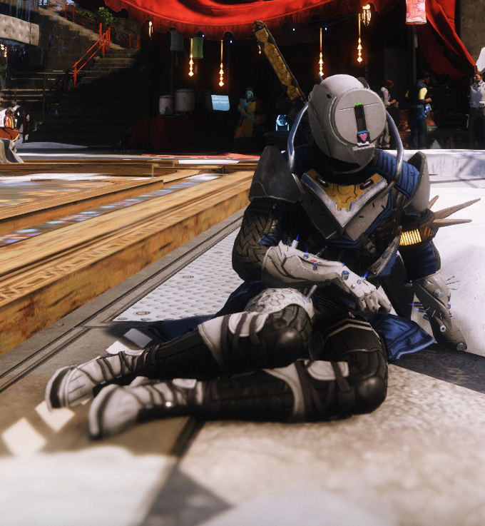 Destiny 2 Guardian relaxing at The Tower