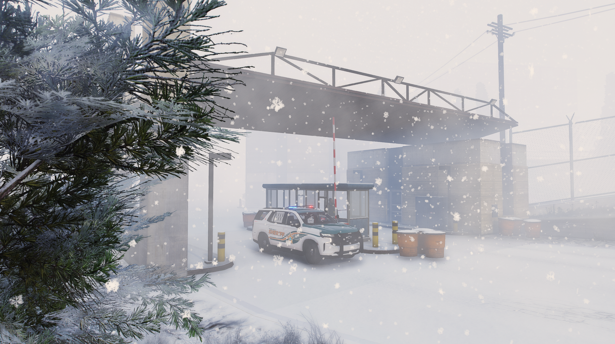 GTA V LSPDFR BCSO snow day detail screenshot