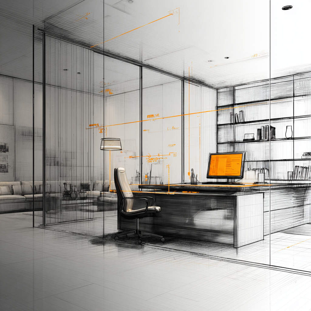 IT solutions operations room sketch